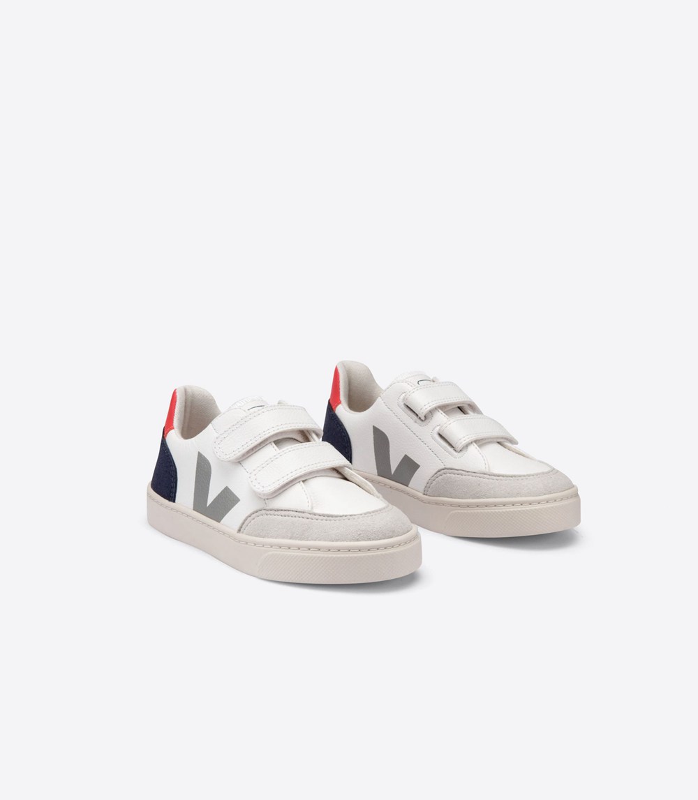 Veja Sneakers Barn - V-12 Velcro Chromefree - Vita - 098354-NGP